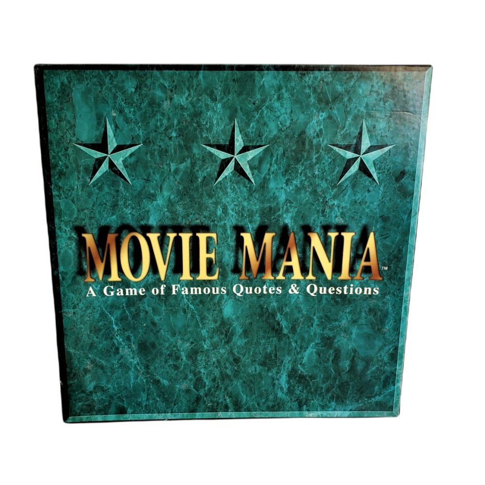 Movie Mania Triva Board Game Vintage  A Game of Famous Quotes & Questions